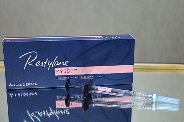 Restylane Kysse lip filler box and syringes for lip augmentation at VIVE Medical Spa Tijuana