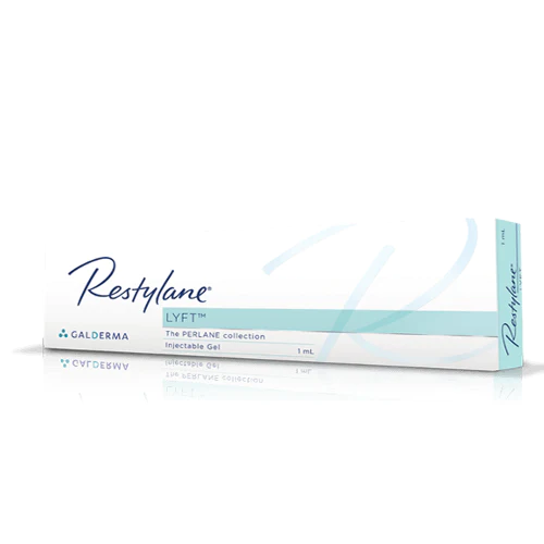 Restylane Lyft injectable gel box from Galderma for cheek and midface volume restoration