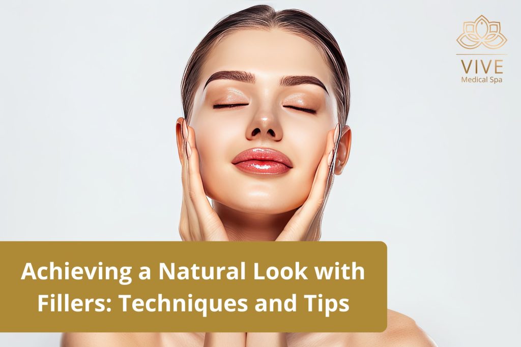Radiant woman showcasing the results of natural-looking dermal fillers at VIVE Medical Spa