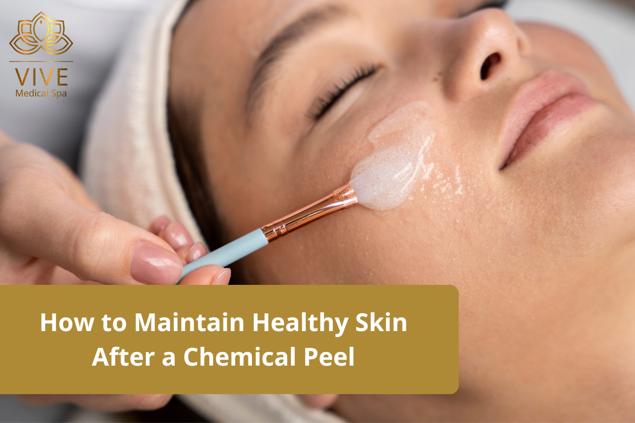 Woman receiving a chemical peel treatment at Vive Medical Spa, Tijuana.