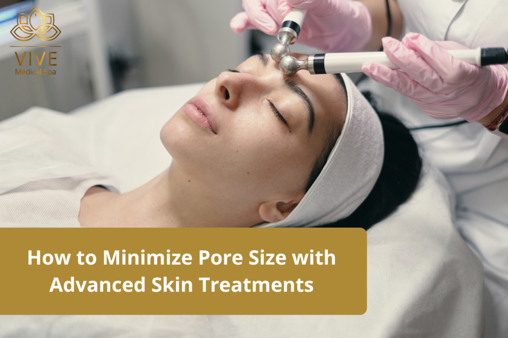 Woman receiving an advanced skin treatment to reduce pore size at Vive Medical Spa, Tijuana.