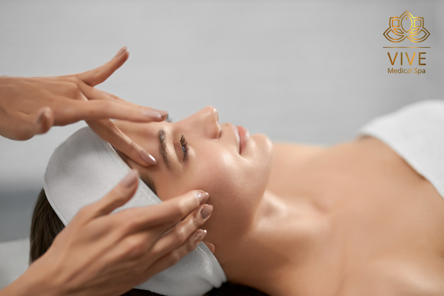Relaxing facial massage treatment at VIVE Medical Spa Tijuana